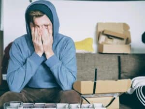 a stressed person